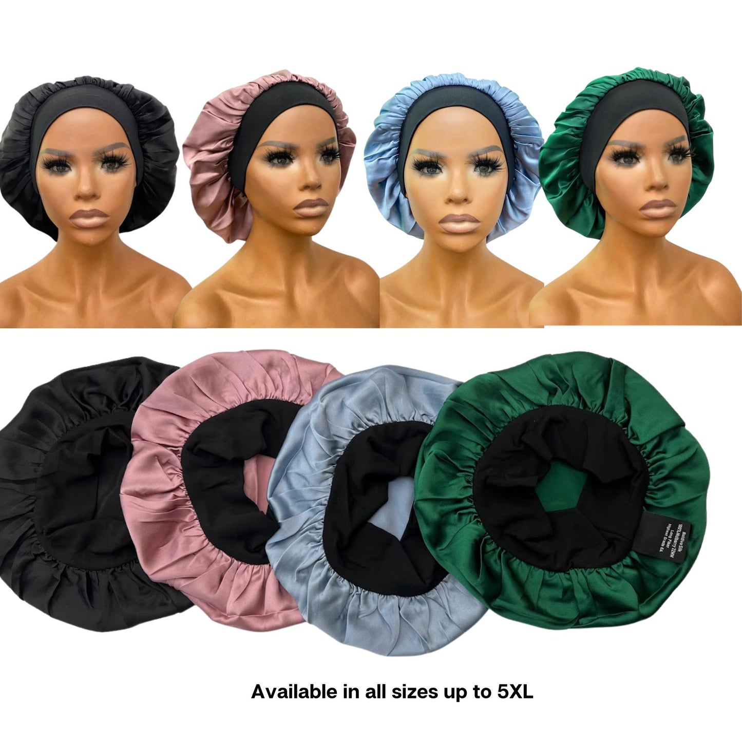 100% Pure Mulberry BoldivaSilk™ Hair Bonnet with Bamboo Band