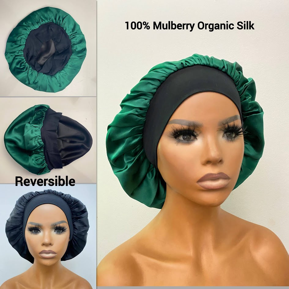 Double Layer 100% Pure Silk Hair Protection Bonnet