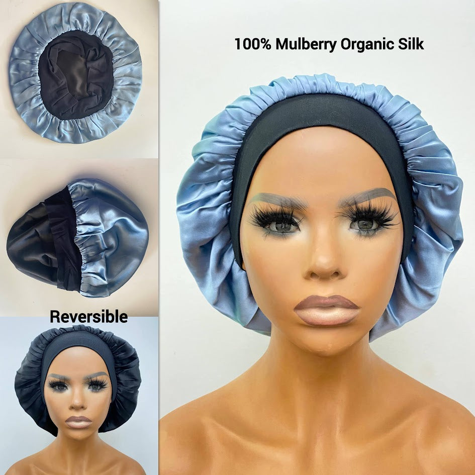 Double Layer 100% Pure Silk Hair Protection Bonnet