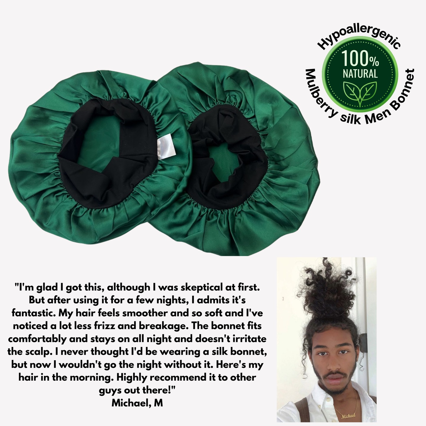 100% Silk Bonnet Men