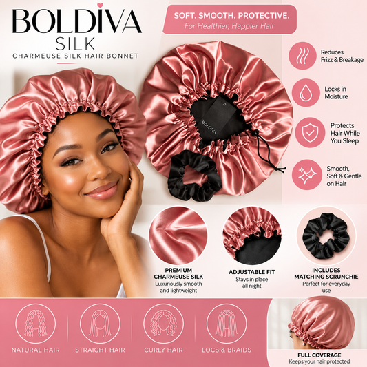Double layer 100% Adjustable Silk Hair Bonnet