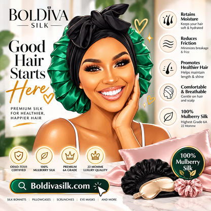 100% Pure Silk Hair Protection Bonnet