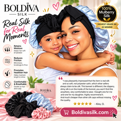 100% Pure Silk Hair Protection Bonnet