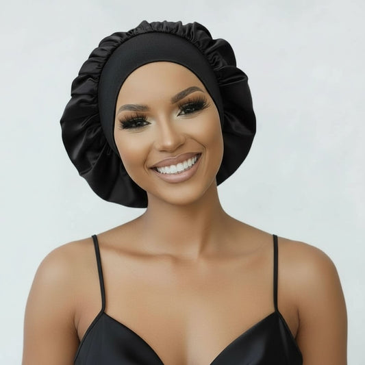 100% Silk Mulberry BoldivaSilk™ Snug Hair Bonnet with Bamboo Band